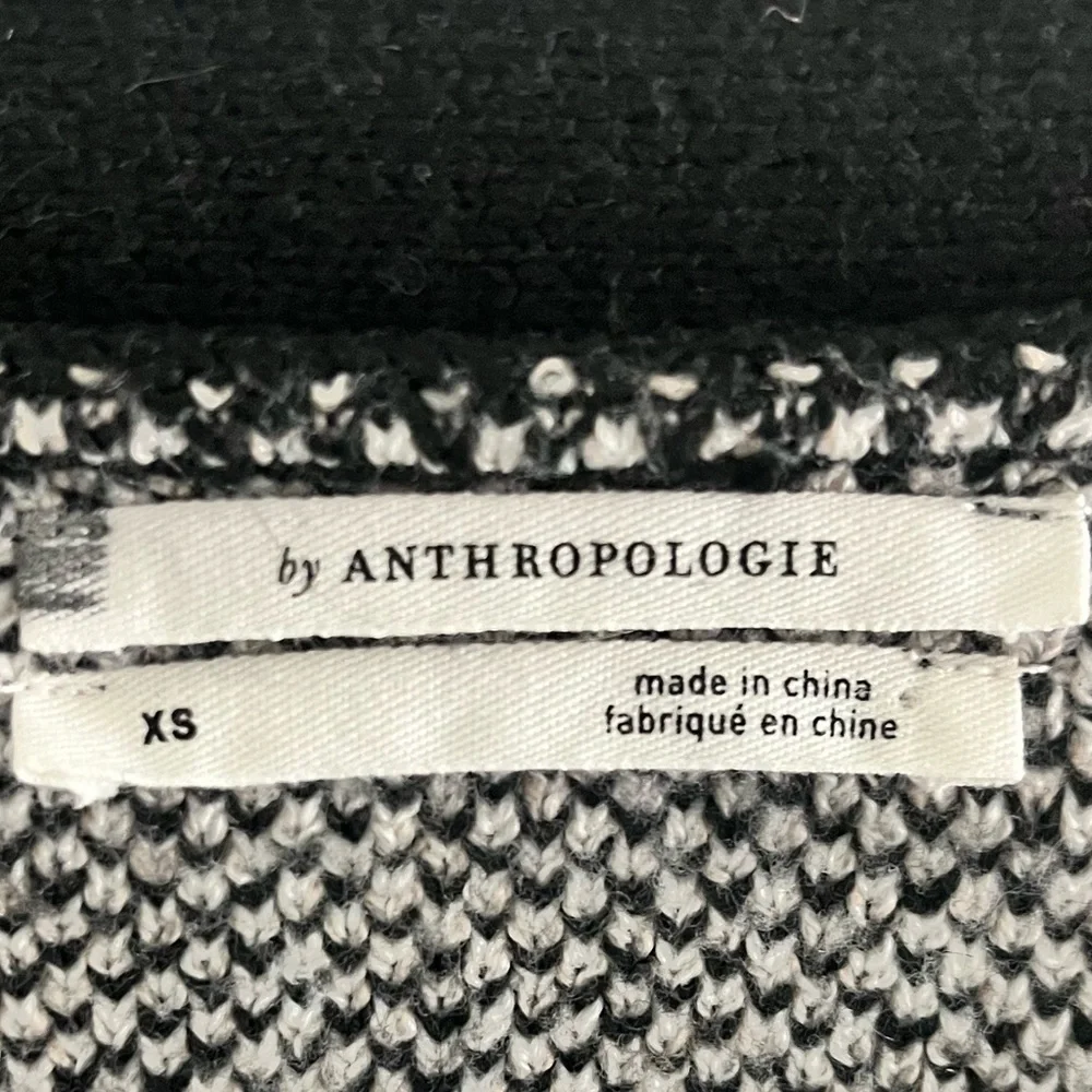 Anthropologie Sidra Floral Knit Cardigan Black White Vneck XS - Picture 4 of 7